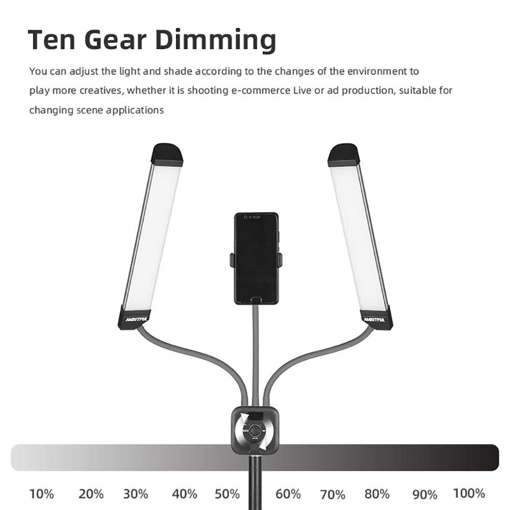 AMBITFUL Esthetician Light AL-20 with Phone Holder, Adjustable Tripod, Remote Control, LCD Screen - 3000K-6000K for Makeup, Manicure, Tattoo